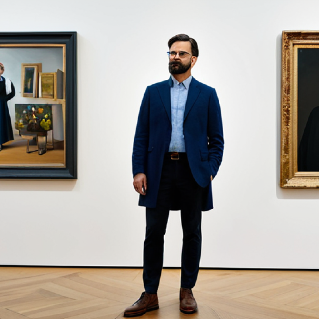 **

"A professional art curator, fully clothed in a stylish, modern outfit with modest clothing, standing in a contemporary art gallery filled with diverse paintings and sculptures, appropriate attire, safe for work, perfect anatomy, natural proportions, professional photography, high quality, family-friendly setting."

**